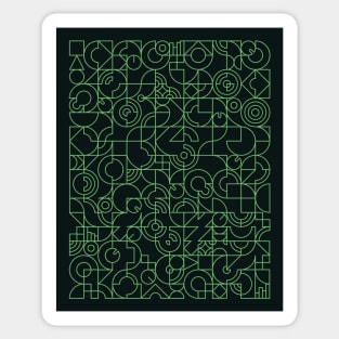 Electronic Music Producer Mosaic Pattern Green Sticker